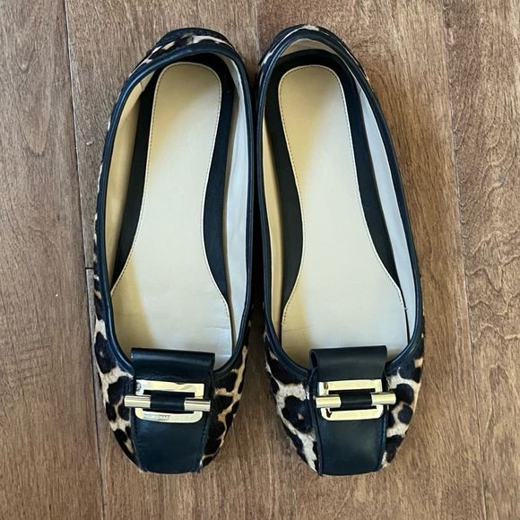 Michael Kors Calf Hair Leopard Print Flats with Metal Hardware Size 10 - Picture 1 of 10